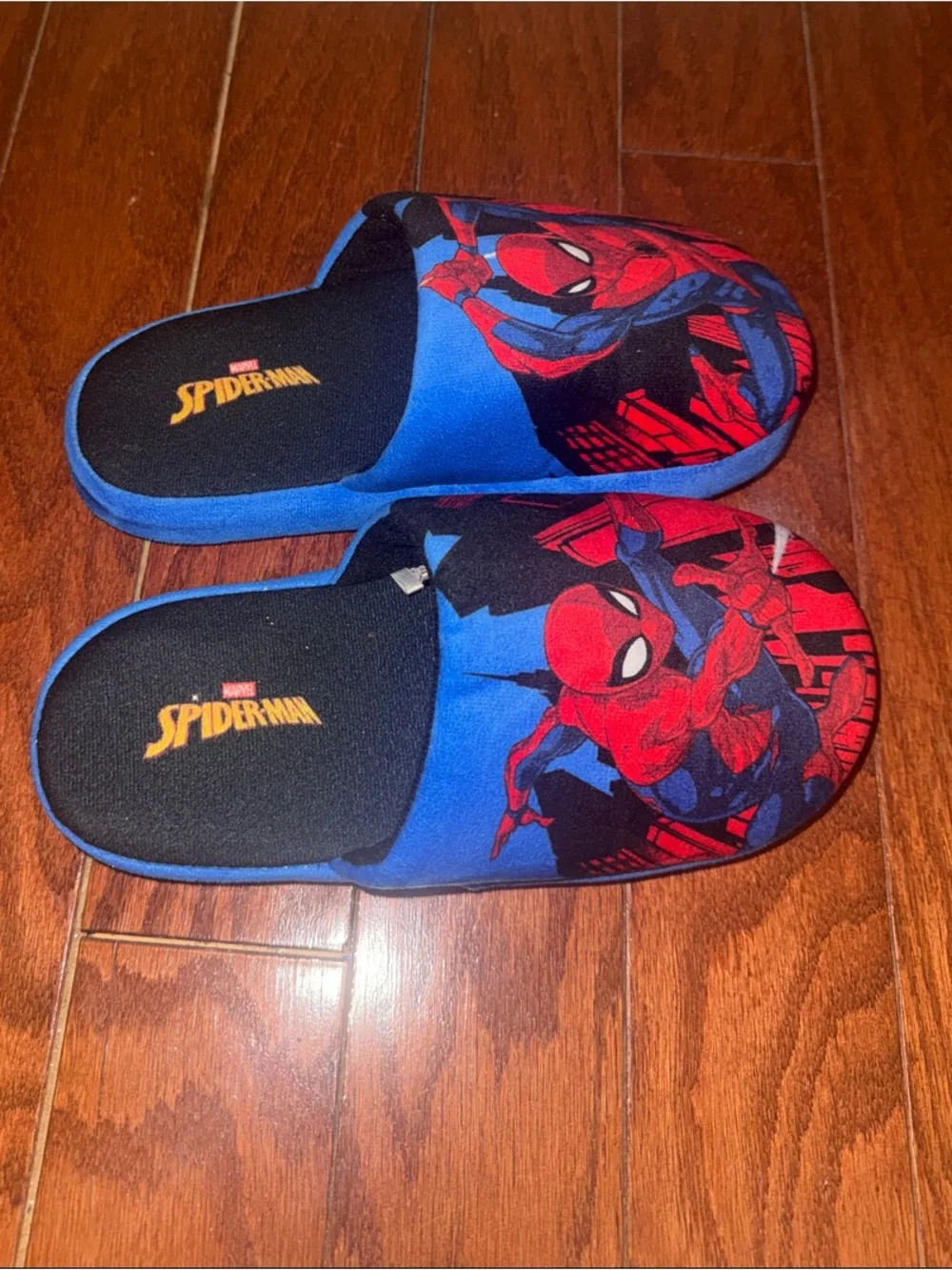Marvel Spider-Man Kids Blue and Red Slide Slippers